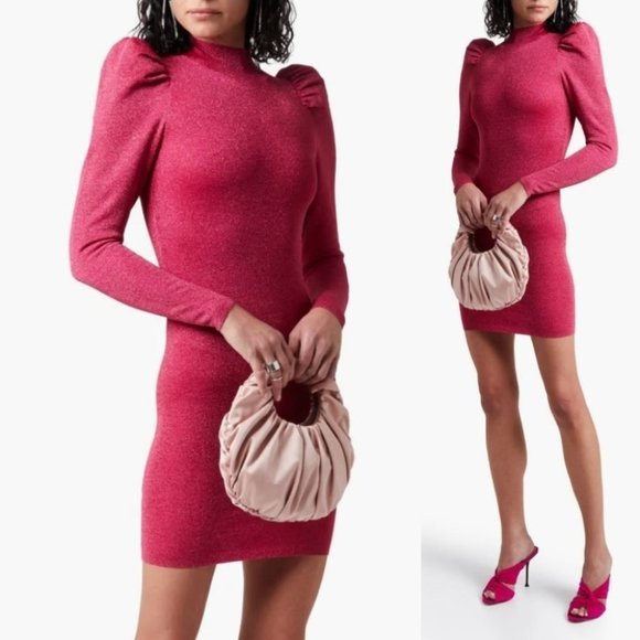 NWT Alice+OLIVIA ISSA PUFF SLEEVE Mini Dress Size Medium